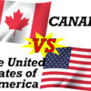 カナダ国旗とアメリカ国旗