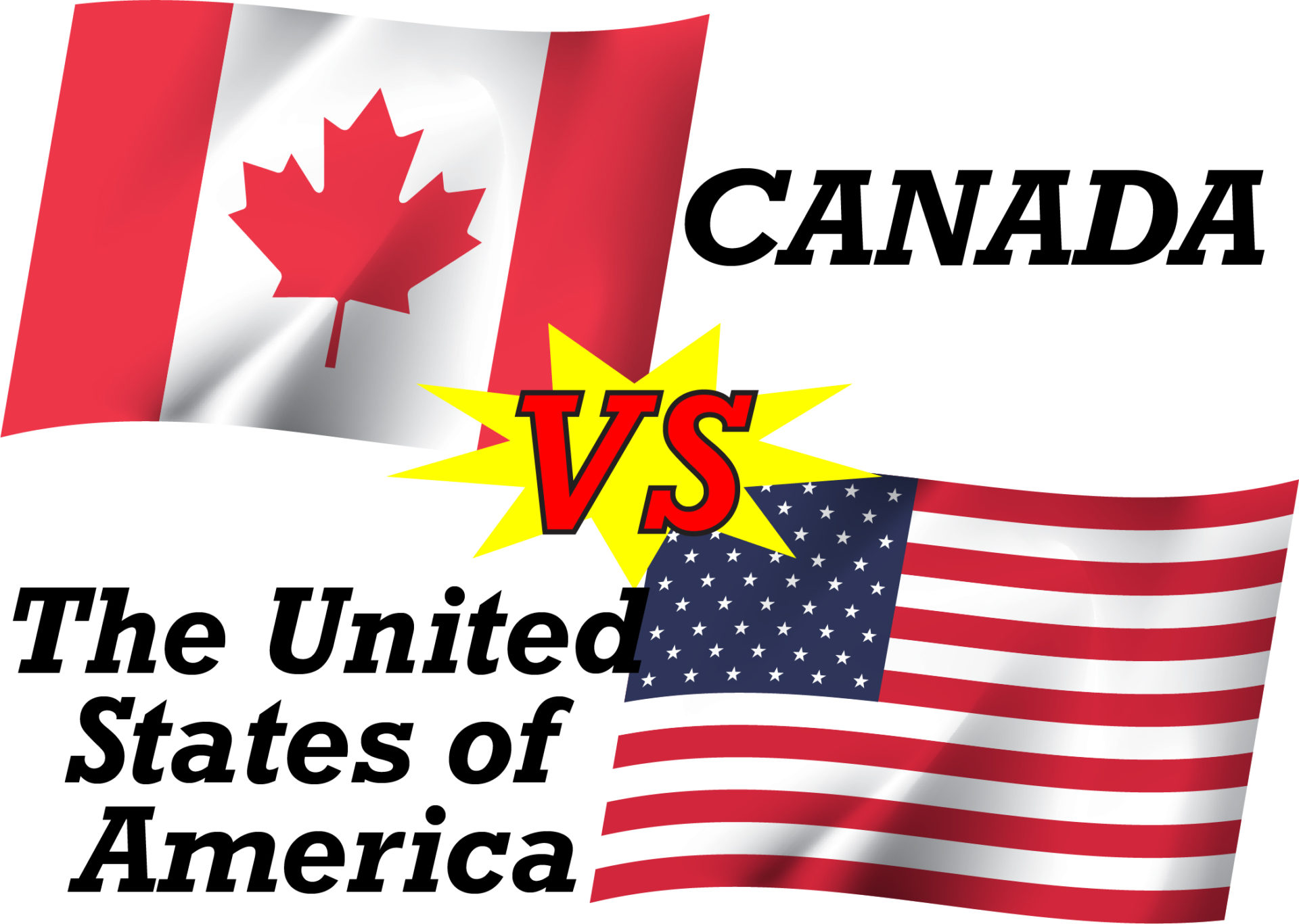 カナダ国旗とアメリカ国旗